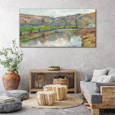 Tablou canvas Un peisaj liniștit lângă râu