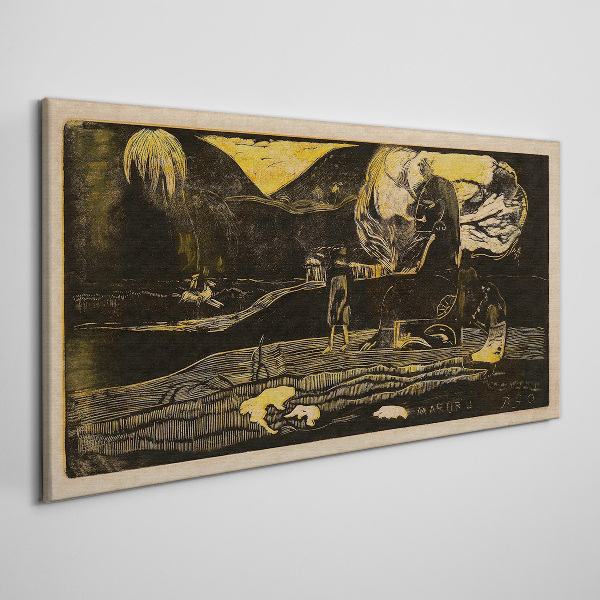 Tablou canvas Peisaje aurii și figuri misterioase