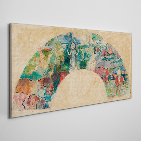 Tablou canvas Scenă colorată cu o figură într-un peisaj