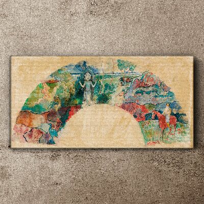 Tablou canvas Scenă colorată cu o figură într-un peisaj