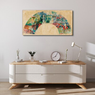 Tablou canvas Scenă colorată cu o figură într-un peisaj