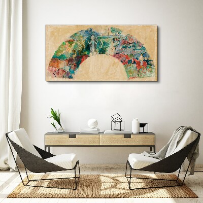 Tablou canvas Scenă colorată cu o figură într-un peisaj