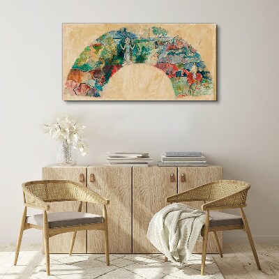 Tablou canvas Scenă colorată cu o figură într-un peisaj