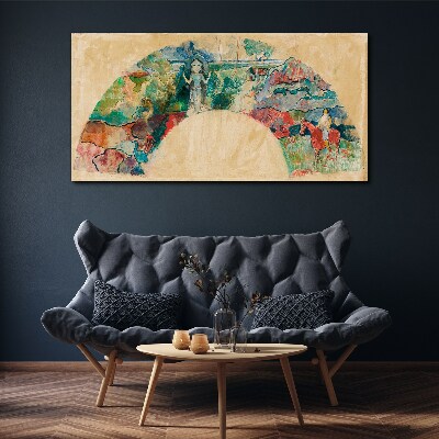 Tablou canvas Scenă colorată cu o figură într-un peisaj
