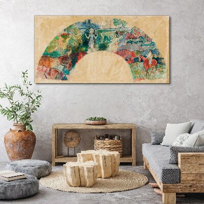 Tablou canvas Scenă colorată cu o figură într-un peisaj