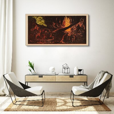 Tablou canvas Strângerea în jurul focului de tabără