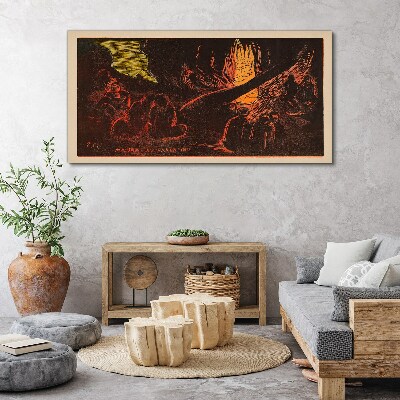 Tablou canvas Strângerea în jurul focului de tabără