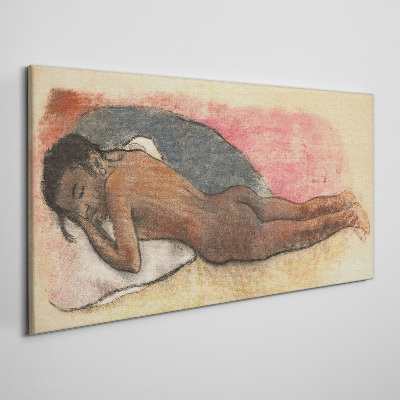 Tablou canvas Siluetă adormită pe o pernă