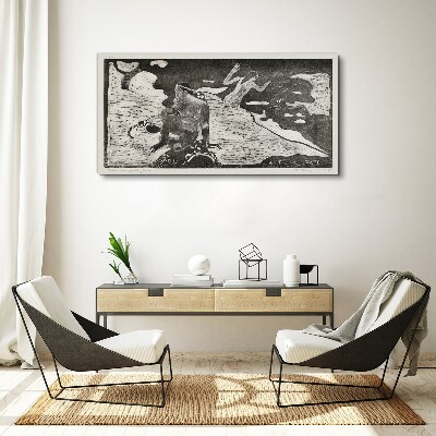 Tablou canvas O figură pe un fundal de forme abstracte