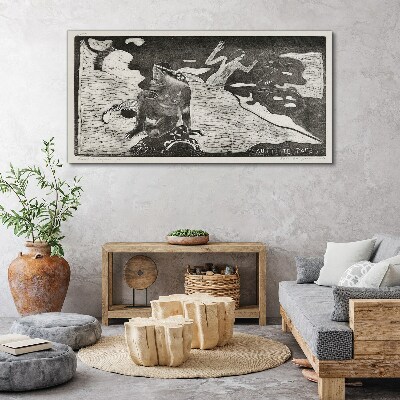 Tablou canvas O figură pe un fundal de forme abstracte
