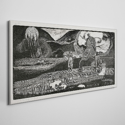 Tablou canvas Peisaj cu figură și natură