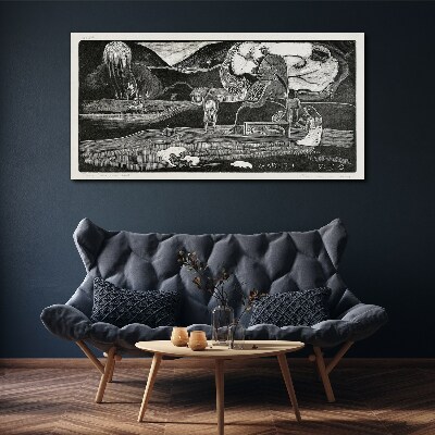 Tablou canvas Peisaj cu figură și natură
