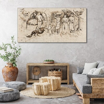 Tablou canvas Scene mitologice cu înger și animale