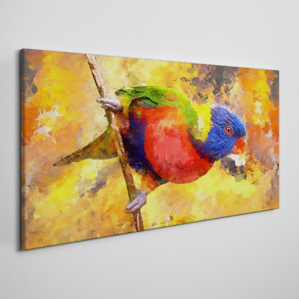Tablou canvas Papagal colorat pe fundal de soare