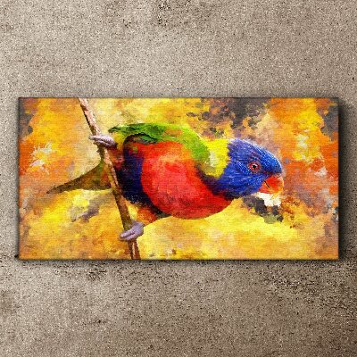 Tablou canvas Papagal colorat pe fundal de soare