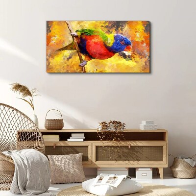 Tablou canvas Papagal colorat pe fundal de soare