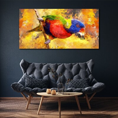 Tablou canvas Papagal colorat pe fundal de soare
