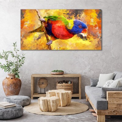 Tablou canvas Papagal colorat pe fundal de soare