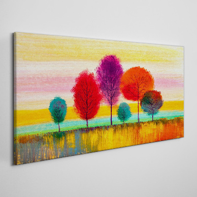 Tablou canvas Peisaj colorat cu copaci