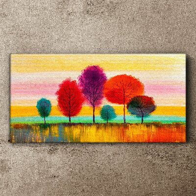 Tablou canvas Peisaj colorat cu copaci