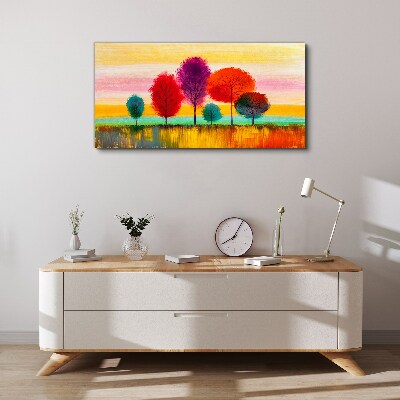 Tablou canvas Peisaj colorat cu copaci