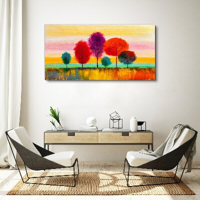 Tablou canvas Peisaj colorat cu copaci