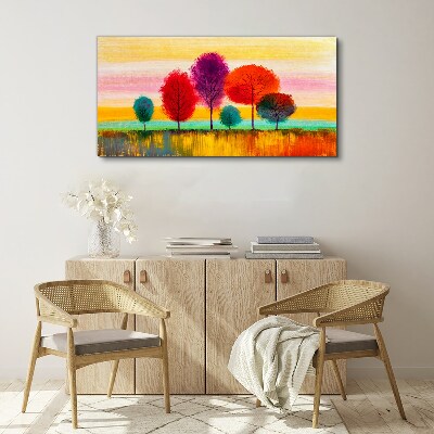 Tablou canvas Peisaj colorat cu copaci
