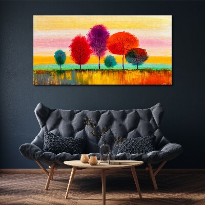 Tablou canvas Peisaj colorat cu copaci