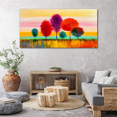 Tablou canvas Peisaj colorat cu copaci