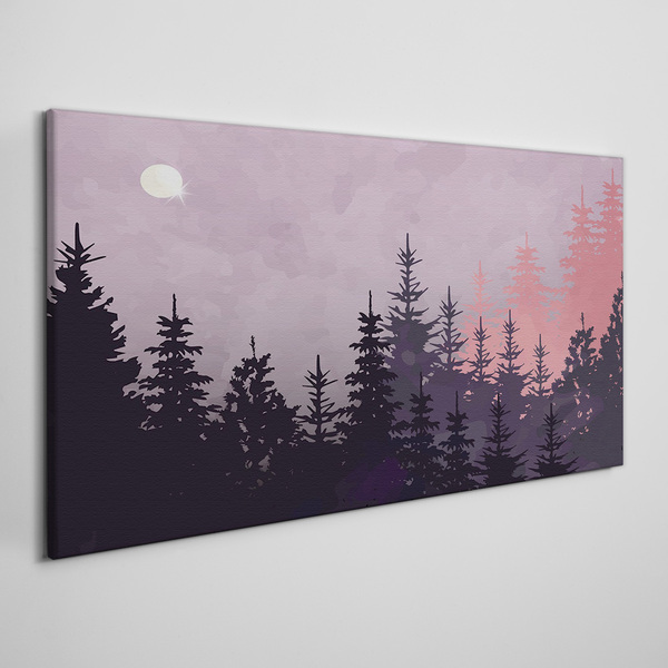 Tablou canvas Apus de soare în pădure