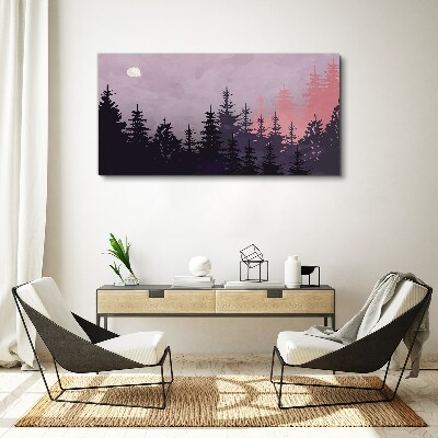 Tablou canvas Apus de soare în pădure