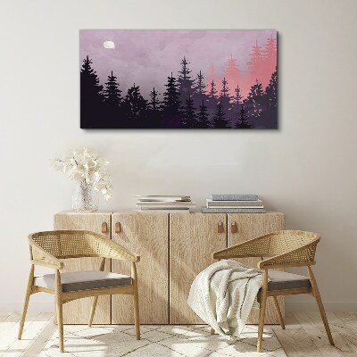 Tablou canvas Apus de soare în pădure