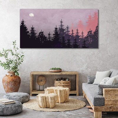Tablou canvas Apus de soare în pădure