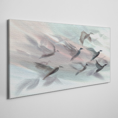 Tablou canvas Zborul păsărilor într-o aură pastelată