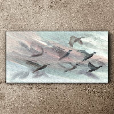 Tablou canvas Zborul păsărilor într-o aură pastelată