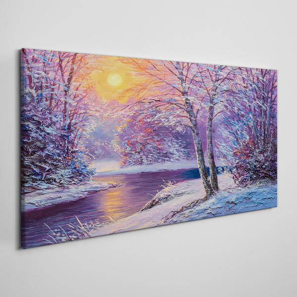Tablou canvas Peisaj de iarnă dimineața