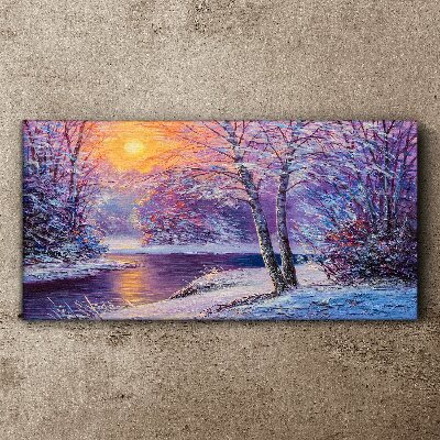Tablou canvas Peisaj de iarnă dimineața