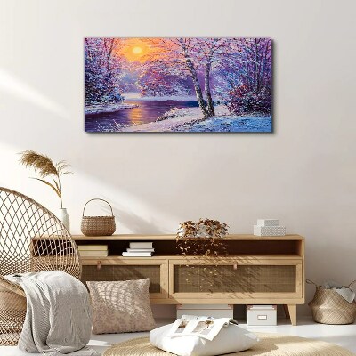 Tablou canvas Peisaj de iarnă dimineața