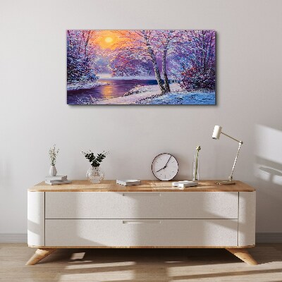 Tablou canvas Peisaj de iarnă dimineața