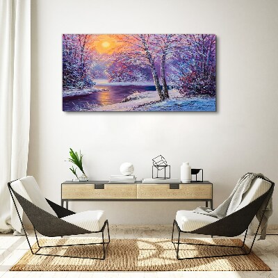 Tablou canvas Peisaj de iarnă dimineața