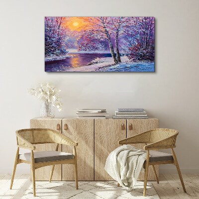 Tablou canvas Peisaj de iarnă dimineața