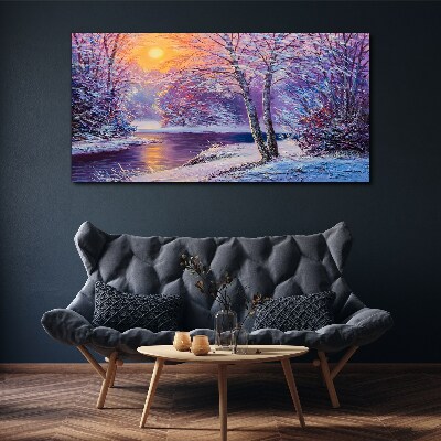 Tablou canvas Peisaj de iarnă dimineața