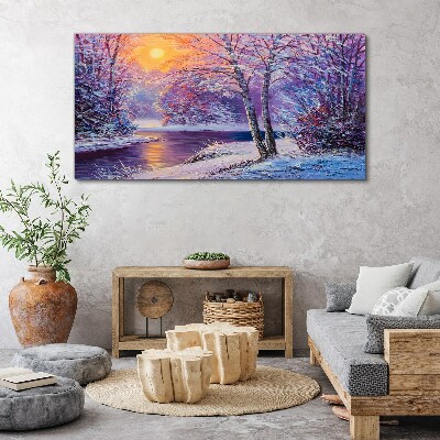 Tablou canvas Peisaj de iarnă dimineața