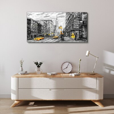Tablou canvas Strada din New York cu taxiuri galbene