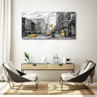 Tablou canvas Strada din New York cu taxiuri galbene