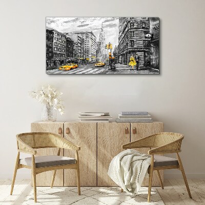 Tablou canvas Strada din New York cu taxiuri galbene