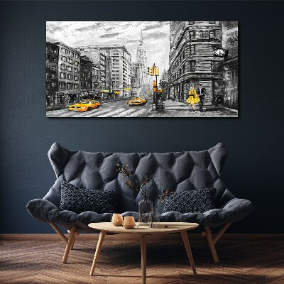 Tablou canvas Strada din New York cu taxiuri galbene