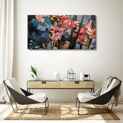 Tablou canvas Peisaj floral în nuanțe de roz