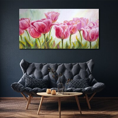 Tablou canvas Lalele roz în strălucire de primăvară