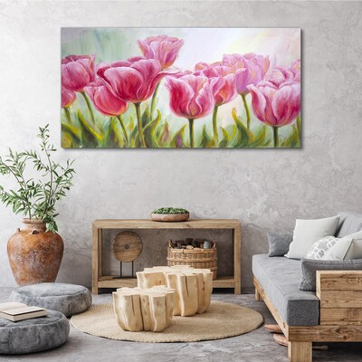 Tablou canvas Lalele roz în strălucire de primăvară